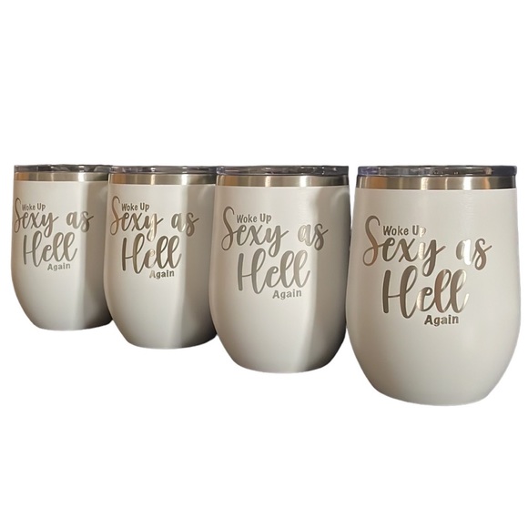 12 oz Insulated Wine Tumbler White Funny Message Great Gift Item - Picture 6 of 6